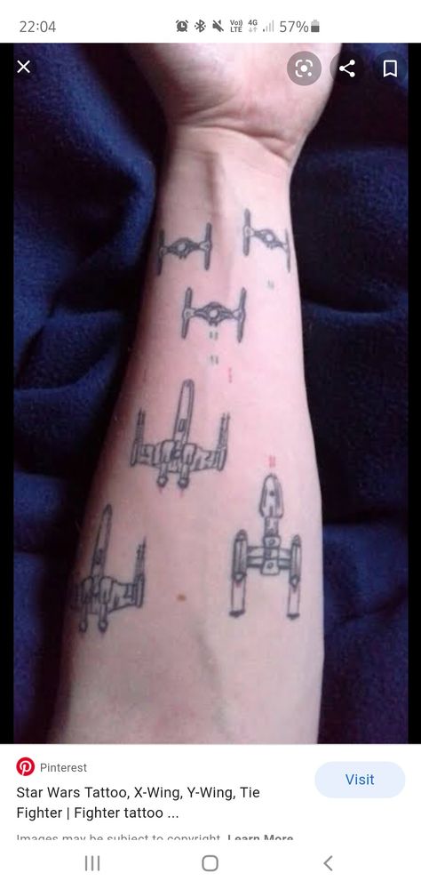 Star Wars Wrist Tattoo, Jedi Starfighter Tattoo, Simplistic Star Wars Tattoo, Tie Fighter Tattoo, Tie Fighter Pilot Tattoo, Tie Fighter Tattoo Simple, Fighter Tattoo, Tattoo Simple, Tie Fighter