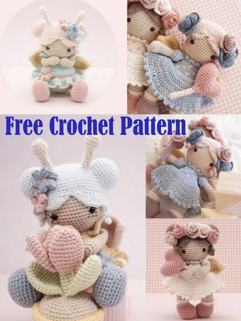 Crochet dolls Crochet Toys Free, Crochet Fairy, Crochet Disney, Crochet Dolls Free Patterns, Pola Amigurumi, Crochet Animals Free Patterns, Valentines Crochet, Crochet Teddy Bear, Crochet Amigurumi Free Patterns