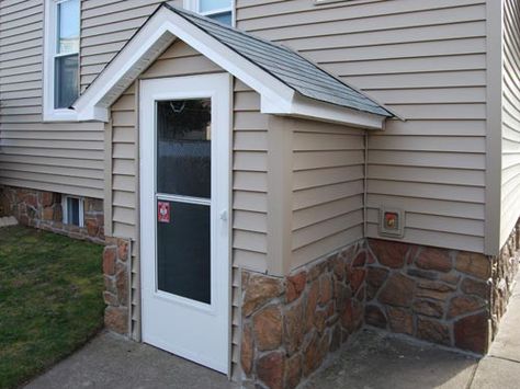 Would love to build a side entrance to the basement like this. Basement Entry, Bulkhead Doors, Vinyl Siding Installation, Basement Staircase, Basement Door, Storm Shelters, Basement Doors, Basement Entrance, Apartment Entrance