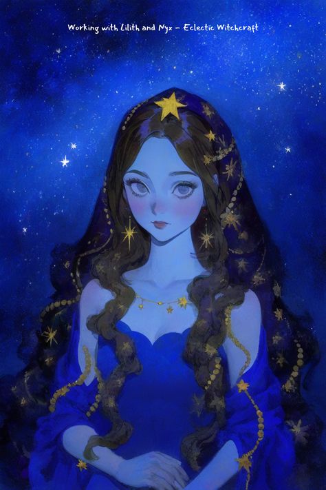 Love Goddess Oc, Goddess Of Life Art, Celestial Digital Art, Time Goddess Character Design, Nyx Goddess Outfit, Star Magic Aesthetic, How To Draw Magic, Celestial Art Goddesses, God Of The Stars