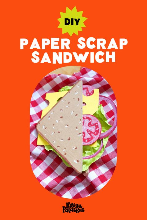 Try this fun kids craft activity! Raid your recycling bin for paper and cardboard and craft your fillings to create this playful sandwich prop. Find out how and download my free Craft Break Activity Book, filled with easy and accessible craft projects for the whole family. #DIY #SustainableCraft #CheapCraft #KidsDIY #DiyProjects #Upcycle #HolidayCraft #ArtActivity Paper Sandwich Craft, Cheap Crafts, Family Diy, Craft Activity, Fun Easy Crafts, Free Activities, Fun Crafts For Kids, Scrap Paper, Cardboard Crafts