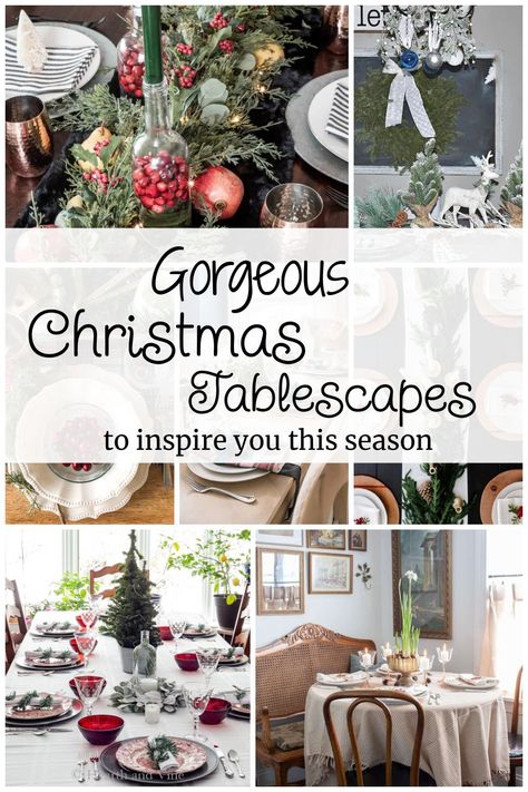 See this fabulous list of all the wonderful ideas for decorating your Christmas table this year. Simple and fancy tablescapes, and centerpieces in all kinds of decor for great inspiration to create your own and get you into the spirit. Christmas Dinner Table Settings, Christmas Dining Table Decor, Christmas Dining Table, Christmas Dining Room, Christmas Dinner Table, Christmas Table Centerpieces, Christmas Tablescape, Dinner Table Decor, Holiday Tablescapes