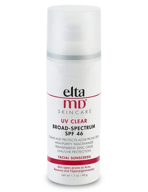 Elta Md Uv Clear, Elta Md, Clear Face, Facial Sunscreen, Sunscreen Moisturizer, Moisturizer With Spf, Dermatologist Recommended, Mineral Sunscreen, Broad Spectrum Sunscreen