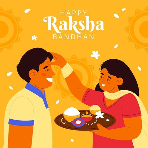 Raksha Bandhan Illustration Art, Rakhi Illustration, Gir Cow, Rakhi 2024, Cow Ghee, Blouse Design Images, Happy Rakshabandhan, Festival Celebration, Raksha Bandhan