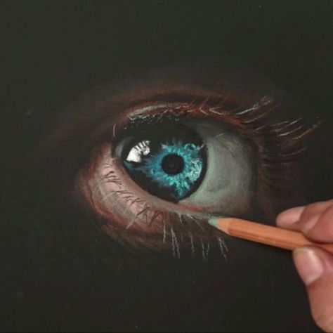 Black Paper Drawing Colored Pencils, Colored Pencil On Black Paper, Draw Eye, Black Paper Drawing, Colored Pencil Artwork, Pastel Artwork, Paper Pencil, Pastel Paper, Pastel Pencils