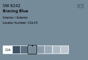 Sw Windy Blue, Bracing Blue, Bluish Gray Paint, Dusty Blue Paint, Blues Colors, Windy Blue, Gray Paint Colors, Blue Gray Paint Colors, Blue Gray Paint