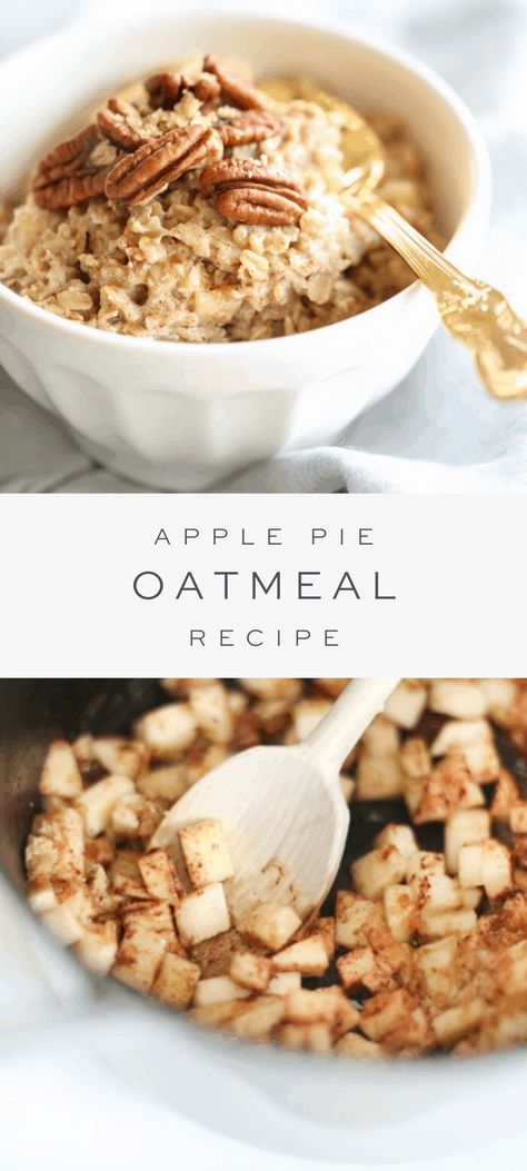 Healthy Apple Pie Oatmeal, Warming Foods, Fiber Meals, Recipe Oatmeal, Apple Pie Oatmeal, Healthy Apple Pie, Fall Feeling, Healthy Oatmeal Recipes, Apple Breakfast