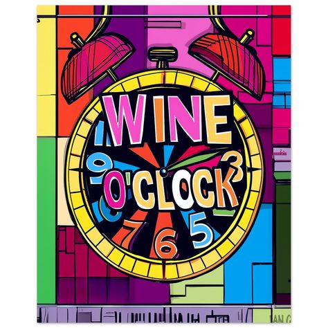 "Wine O'Clock - Pop Art Explosion" Description: Unleash a burst of colour and fun onto your walls with our "Wine O'Clock - Pop Art Explosion" collection, perfect for those who love to combine their passion for wine with a flair for vibrant aesthetics. This piece is not just wall art – it's a statement of joy, making it clear that any time is a good time for a cheeky glass of vino.... https://artbyian.co.uk/product/wine-oclock-pop-art-explosion/ Wine Oclock, Art Explosion, Wine O Clock, O Clock, Good Time, Pop Art, Clock, Wine, Wall Art