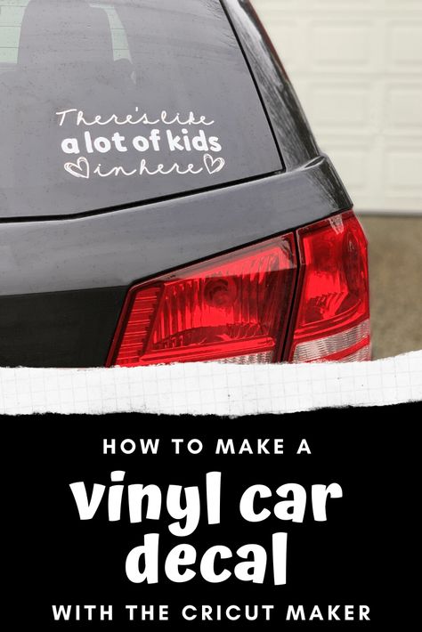 How to make a vinyl car decal with the Cricut Maker - More Than Your Average Mom Car Sticker Ideas, Cute Car Decals, Cricut Decals, Vinyl Car Stickers, Cricut Craft Room, Diy Cricut, Cricut Tutorials, Cricut Projects Vinyl, Car Decals Vinyl