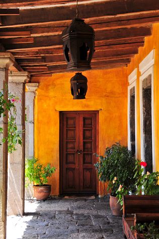 Porch lights Mexican Interiors, Hacienda Homes, Spanish Hacienda, Mexican Hacienda, Hacienda Style Homes, Spanish Decor, Mexico House, Adobe House, Mexican Home Decor