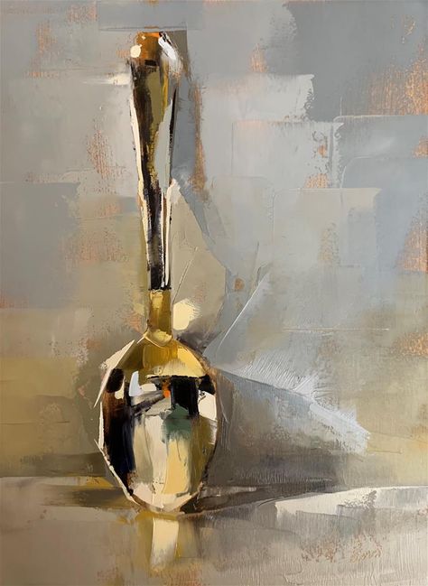 The Golden Spoon, Golden Spoon, Oil Painting Inspiration, 수채화 그림, Daily Painting, Painting Still Life, Still Life Art, Daily Paintworks, Painting Art Projects