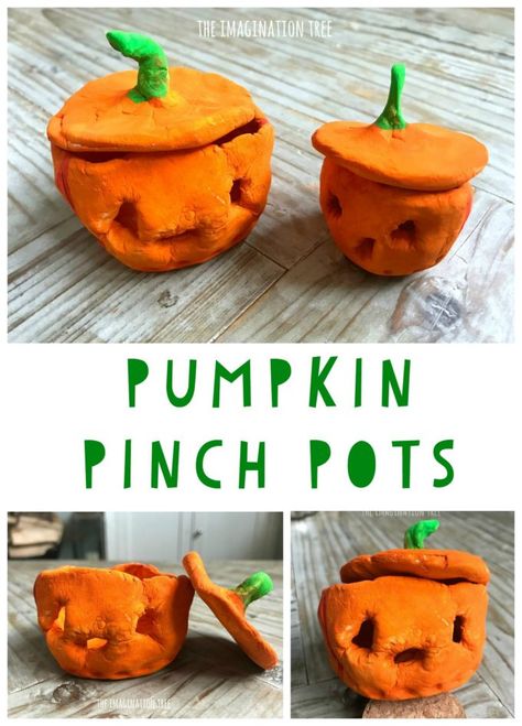 Pumpkin Punch, Sand Dough, Imagination Tree, Clay Crafts For Kids, October Crafts, Halloween Clay, Kids Clay, Pinch Pot, Thanksgiving Coloring Pages