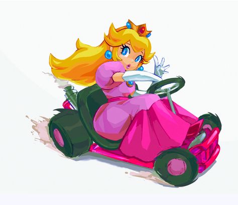 Super Circuit Peach by Spudenski on Newgrounds Princess Peach Motorcycle, Pink Footwear, Motion Lines, Luigi And Daisy, Mario Princesses, Super Princess Peach, Mario Stuff, Super Mario Princess, Peach Mario