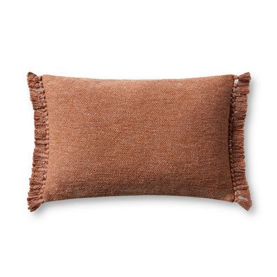 This throw pillow from Magnolia Home by Joanna Gaines x Loloi is trimmed with fringe for a touch of playful texture. The pillow cover is made of cotton, polyester, and rayon and is available in sizes suitable for living rooms and bedrooms. | Magnolia Home by Joanna Gaines x Loloi Jett Throw Pillow Brown 21.0 x 13.0 x 6.0 in | IGNO1101_96813258_96813259 | Wayfair Canada Loloi Pillows, Amber Lewis X Loloi, Beige Throws, Beige Throw Pillows, Amber Lewis, Chris Loves Julia, Beige Pillows, Gold Pillows, Loloi Rugs