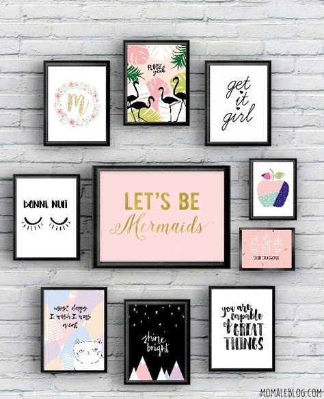 10 Printable Posters Free Printable Wall Art, Hiasan Bilik, Girls Wall Art, Trendy Bedroom, Trendy Home, Home Office Design, Bedroom Art, Minimalist Decor, Wall Art Quotes