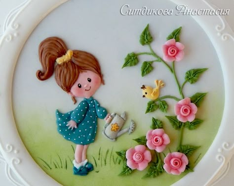 Royal Icing - CakeCentral.com Mouldit Clay, Kue Fondant, Photo Frame Decoration, Clay Crafts For Kids, Clay Wall Art, Rope Crafts Diy, Clay Diy Projects, Clay Work, Clay Wall