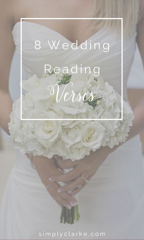 Scripture Readings For Weddings, Wedding Bible Readings, Couple Words, Best Wedding Quotes, Wedding Scripture, Marriage Verses, Wedding Bible Verses, Wedding Reading, Wedding Verses