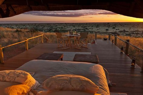 Having counted the shooting stars and listened to the call of the African wilderness, you’ll wake at sunrise and head back to Tswalu Kalahari via a traditional game drive, a morning walk, or even by horseback – why not?  #Africa #love #nature #travel #holiday #vacation Luxury Lodges, African Skies, Outdoor Bedroom, Luxury Safari, Safari Lodge, Sleeping Under The Stars, Luxury Rooms, Game Reserve, Romantic Travel