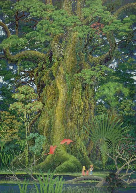 Boom Kunst, Secret Of Mana, Art Et Illustration, Art And Illustration, Elder Scrolls, Japanese Artists, In The Forest, Art Watercolor, Tree Art