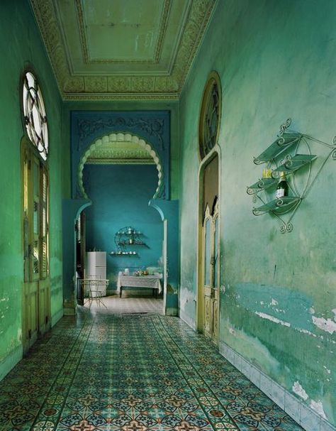 Cuban home with a turquoise color pallete and stunning tile work