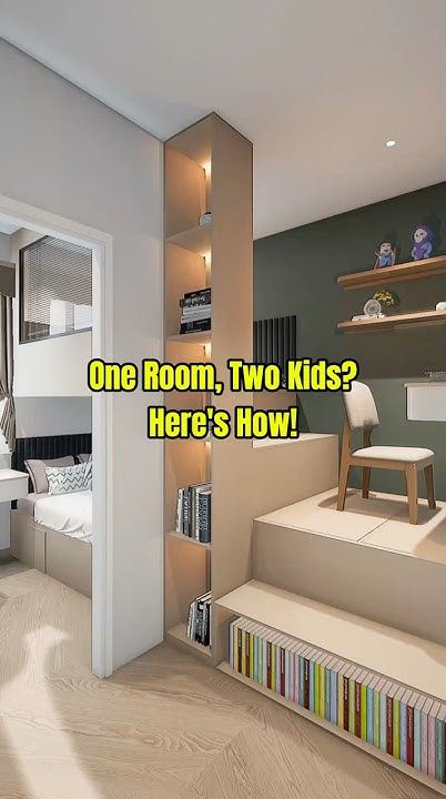 Bed Separation Room Dividers, Small Room Split Into Two, Two Separate Beds In One Room, Room Ideas For 3 People, Split One Room Into Two Bedrooms, 2 Person Bedroom Ideas Small Spaces, Divide Bedroom Into Two Spaces, Shared Tiny Bedroom, Kids Bedroom With Play Area