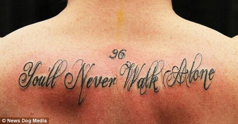 Love this FONT Ynwa Tattoo, Lfc Tattoo, Liverpool Fc Tattoo, Liverpool Tattoo, Family Tattoo Designs, Spine Tattoos For Women, Star Wars Tattoo, Walk Alone, You'll Never Walk Alone