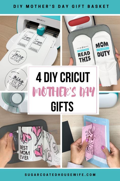 Create this Mother's Day Gift basket for mom with these 4 DIY Cricut #Sponsored projects. Moms love personalized gifts. She is sure to love these custom gifts so she can sit back, relax, and enjoy her Mother's Day #cricut #cricutmade #mothersday #diymothersday #mothersdaygift Vinyl Mothers Day Gifts, Mother’s Day Gifts Cricut, Mother’s Day Cricut, Cricut Mothers Day Gifts To Sell, Mothers Day Cricut Ideas, Mothers Day Cricut Projects, Cricut Mothers Day Gifts, Mothers Day Gifts Cricut, Cricut Mothers Day