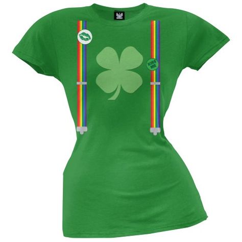 St. Patrick's Day - Rainbow Suspenders Juniors T-Shirt - 2X-Large Green Old Glory http://www.amazon.ca/dp/B00ISYW53U/ref=cm_sw_r_pi_dp_CfGhub184JZRV Rainbow Suspenders, Irish Clothing, Shamrock Shirt, Holiday Wear, Old Glory, Wish Shopping, Stylish Shirts, Suspenders, St Patricks