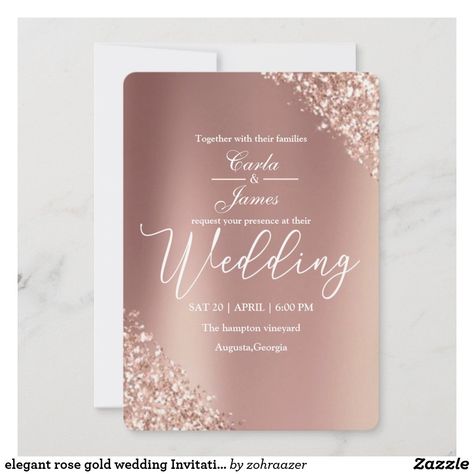 Rose Gold Wedding Invitations Elegant, Rose Gold Wedding Decorations Receptions, Elegant Rose Gold Wedding, Gold Wedding Decorations Receptions, Wedding Rose Gold Theme, Gold Wedding Invitations Elegant, Rose Gold Wedding Invitation, Wedding Invitations Champagne, Champagne Gold Wedding