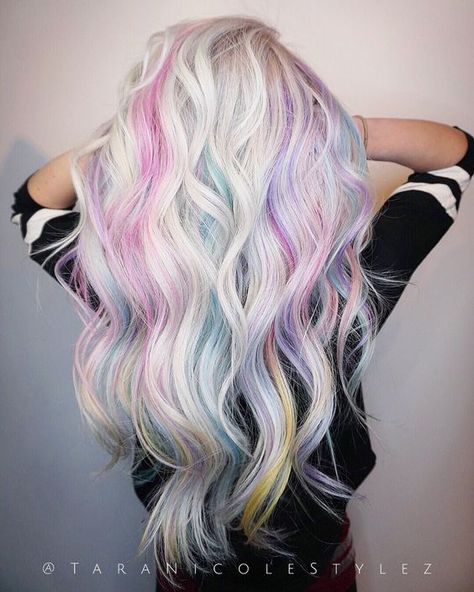 Unicorn Highlights, Love And Prayers, Fantasy Hair Color, Summer Hair Color Ideas, Unicorn Hair Color, 2024 Hair Color, Peekaboo Hair, Vivid Hair Color, Candy Hair