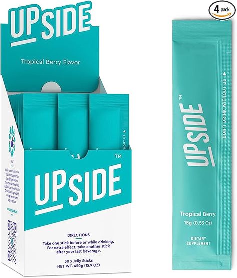 Amazon.com: UPSIDE Jelly - Tropical Berry Party Relief & Recovery Herbal Supplement | Party & Vacation Essentials | Before & After Alcohol Kit | Single-Serving Stick (4 Pack) : Health & Household Natural Antacid, Hangover Drink, Berry Party, Anti Hangover, Hangover Symptoms, California School, Hangover Prevention, Improve Kidney Function, Vacation Essentials