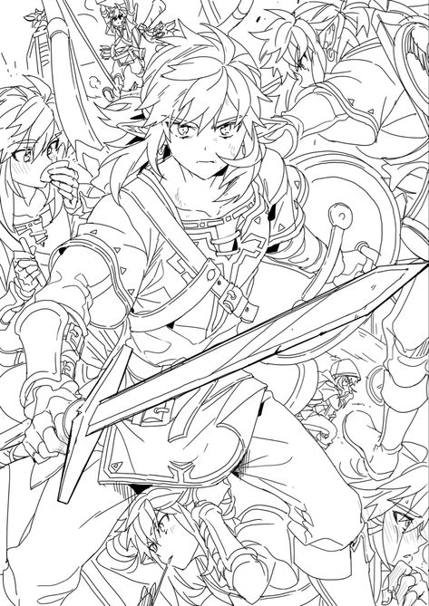 Zelda Coloring Pages, Zelda Art, Legend Of Zelda Breath, Zelda Breath, Cool Coloring Pages, Cute Coloring Pages, Breath Of The Wild, Coloring Book Pages, Colouring Pages