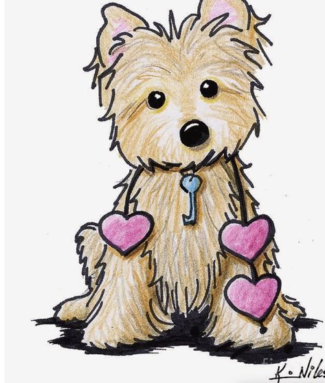 Cairn Terriers, 강아지 그림, Cairn Terrier, Dessin Adorable, Arte Animal, Dog Drawing, Cairns, Illustration Drawing, A Drawing