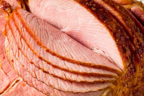 This 3-Ingredient Glaze Makes Ham 100 Times Better Easy Ham Glaze, Slow Cooker Ham Recipes, Spiral Cut Ham, Ham Glaze Recipe, Spiral Ham, Crockpot Ham, Slow Cooker Ham, Honey Baked Ham, Glazed Ham