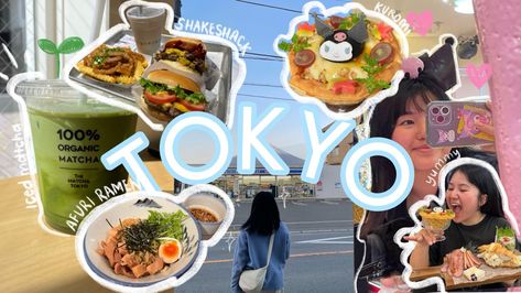 Tokyo Japan Vlog: See the cutest aesthetic thumbnails, try Kuromi pancakes, eat ramen, matcha, and Shake Shack! #Tokyo #Japan #Vlog #Travel #Food .#Kawaii #Food_Vlog_Thumbnail #Vlog_Thumbnail_Aesthetic #Food_Vlog_Aesthetic Food Vlog Aesthetic, Travel Vlog Ideas, Aesthetic Yt Thumbnail, Vlog Thumbnail, Collage Scrapbook Layouts, Japan Vlog, Vlog Aesthetic, Miniature Youtube, Aesthetic Youtube