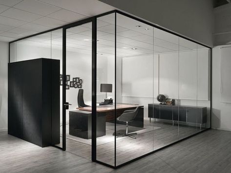 5 Benefits of a Modern Office Space with Interior Glass Doors | Built In Chicago Office Divider, Glass Office Partitions, Partition Ideas, Office Dividers, Modern Office Space, Modern Office Interiors, Glass Office, Office Space Design, Office Partition