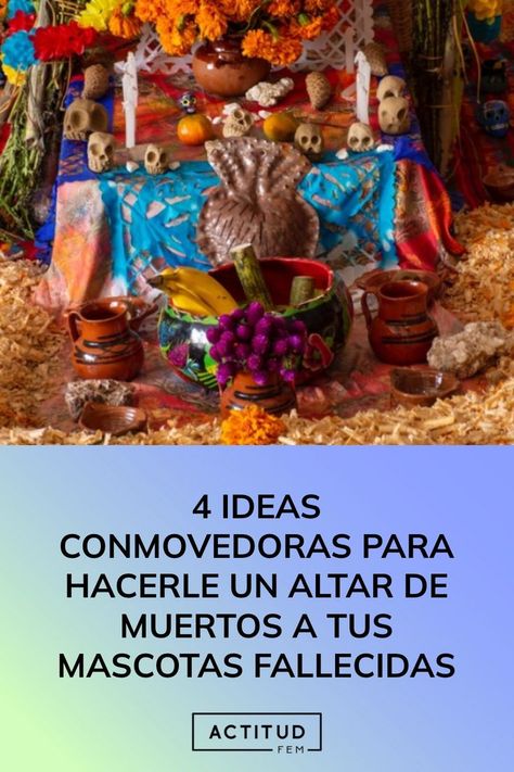 Una de las maneras más únicas que tenemos en México para honrar a nuestros difuntos son los altares de muertos. Por supuesto que nuestros gatitos y perritos no podrían quedar fuera de esta tradición. Por lo que te presentamos cuatro formas para hacer altares de muertos súper originales dedicados a tu mascota. Dia De Muertos, Arts And Crafts, Art