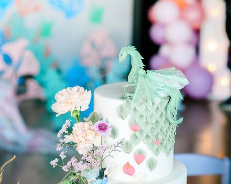 Dragons Themed Birthday Party, Princess And Dragons Birthday Party, Dragon Themed Cake, Mythical Birthday Party Ideas, Dragon Princess Party, Magical Creature Birthday Party, Dragon Dessert Ideas, Mythical Creature Birthday Party, Pegasus Birthday Party