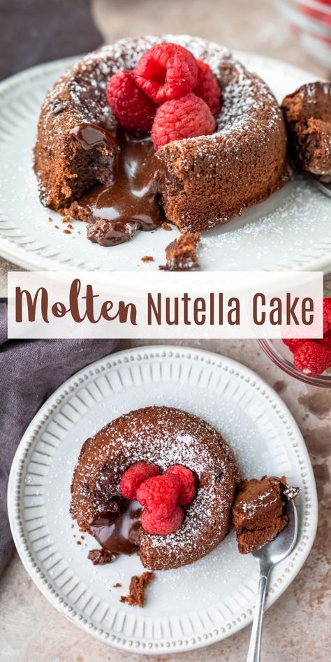 Best Chocolate Lava Cake Recipe, Nutella Cakes, Nutella Lava Cake, Lava Cake Recipe Easy, Chocolate Molten Lava Cake, Lava Cake Recipe, Chocolate Lava Cake Recipe, Lava Cake Recipes, Nutella Cake