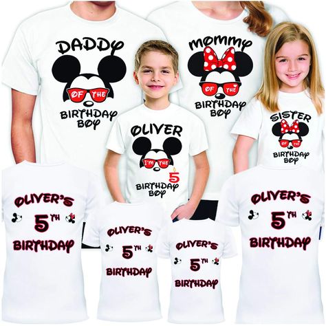 PRICES MAY VARY. Button closure Important: Please check your amazon messages next day of your purchase, if any customization info is missing or if we don't understand it we sent a message in 12 hours. We customize all other shirts according to birthday boy/girl shirt, So if you will not buy the shirt for birthday child please message us his/her name and new age SOFT Comfortable and Best Quality Fabric with Top Quality Screen Printing That Last Entire Lifetime of the Shirt for this Matching Coupl 5th Birthday Boys, Disney Birthday Shirt, Custom Disney Shirts, Disneyland Birthday, Mommy Shirts, Daughters Shirt, Family Shirts Matching, Disney Birthday, Birthday Tee