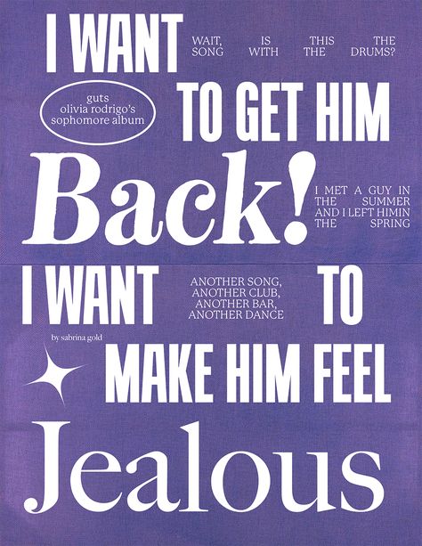 Olivia Rodrigo Poster Get Him Back, Olivia Poster, Purple Poster, Olivia Lyrics, Olivia Rodrigo Guts, Feeling Jealous, Taylor Lyrics, Dorm Posters, Taylor Swift Posters