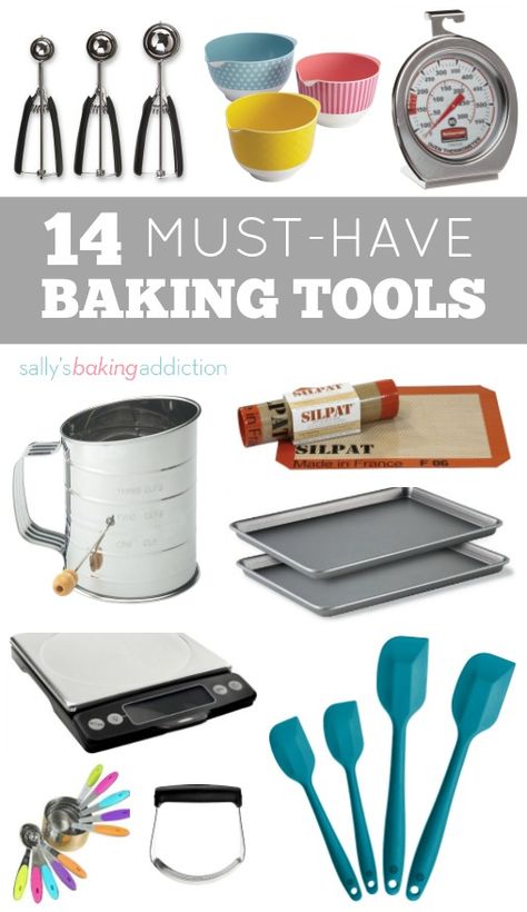 14 Kitchen Tools Every Baker Needs. Chip Dips, Cake Flour Substitute, Flour Substitute, Baking 101, Sally's Baking, Baking Equipment, Baking Basics, Baking Essentials, Baking Supplies