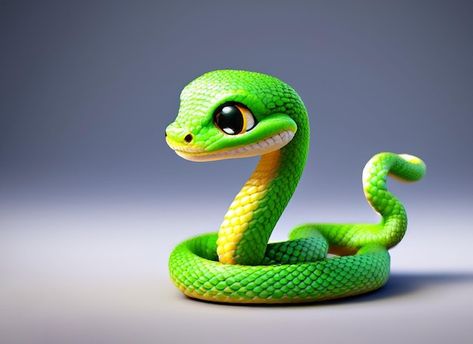 3d Snake, Viper Snake, Baby Snakes, Snake Head, Cute Snake, Blind Box, Premium Photo, Caterpillar, 3 D