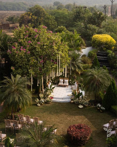 Home weddings are pure love ❤️ Especially when you are born and bought up right there! The feeling is truly nostalgic! This beautiful cozy setting that we got a chance to be a part of for Anahita and Karan was an out of the world experience… the aura, the vibe, the surrounding! When you decide to get married under the same Kachnaar tree in your ghar ka aangan that you once played under several years ago… the feeling hits different! Shaadi Wala Ghar! Anahita + Karan Bhopal Design, Decor ... Wedding Under Tree, Wedding Under Trees, Mandap Design, Mehendi Decor Ideas, Marriage Decoration, Wedding Planning Decor, Wedding Mandap, Home Wedding Decorations, Wedding Decor Inspiration