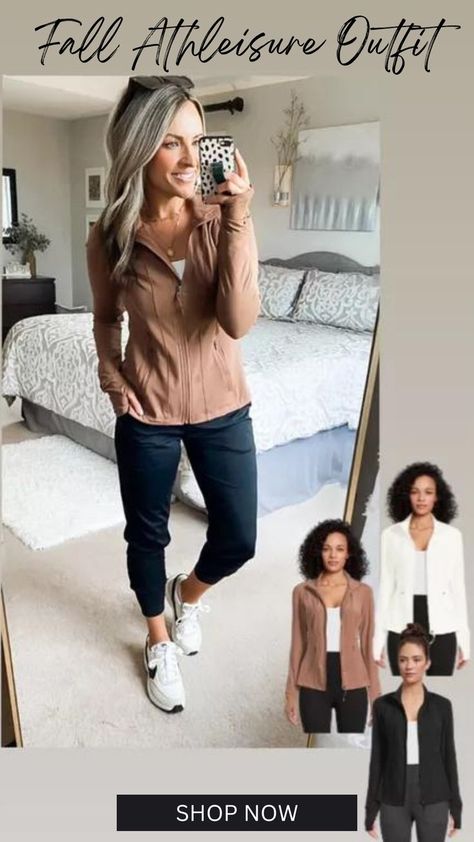 The Perfect Fall Athleisure Outfit. Fall Jogger Pants Outfit. Fall Rainy Day Outfits Comfy, Rainy Day Outfit Fall, Athletic Casual Outfits, Fall Rainy Day, Fall Rainy Day Outfits, Jogger Pants Outfit Women, Athletic Wear Outfits, Athleisure Outfits Fall, Joggers Outfit Women