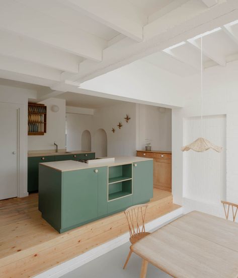 Kitchen of the Week: An Ikea Kitchen, Elevated and Upgraded - Remodelista Concrete Lintels, Building Extension, Ikea Hack Kitchen, Kitchen Interiors, Plywood Cabinets, House London, Entrance Porch, Ikea Cabinets, Room Additions