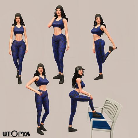 GYM pose pack | UTOPYA_cc on Patreon Sims 4 Gym, Gym Pose, Gym Poses, Cool Pose, Female Sims, Fit Female, Maxis Match Cc, Sims 5, Gym Suit