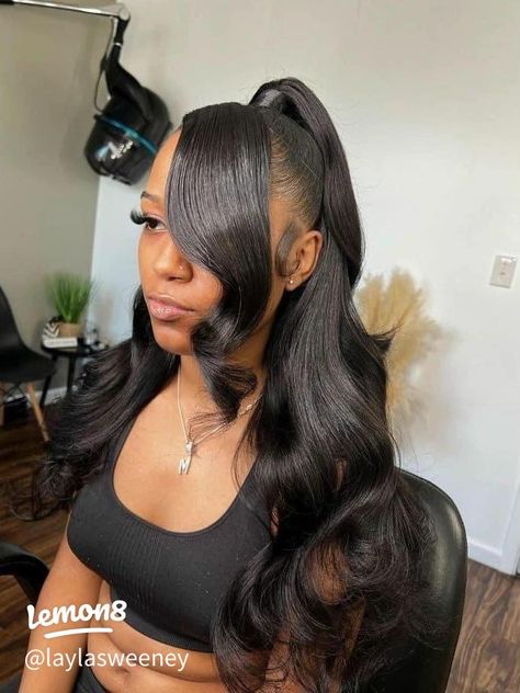 EASY, CUTE HAIRSTYLES 💐🩷 | Gallery posted by Lay | Lemon8 Weave Ponytail Hairstyles, Sleek Ponytail Hairstyles, Black Ponytail Hairstyles, Birthday Hairstyles, Quick Weave Hairstyles, Pretty Braided Hairstyles, Slick Hairstyles, Dope Hairstyles, Hair Ponytail Styles