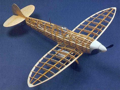 Spitfire Model, Balsa Plane, Spitfire Plane, Balsa Wood Models, Rc Plane Plans, Radio Controlled Aircraft, Wood Airplane, Paper Airplane Models, Airplane Kit