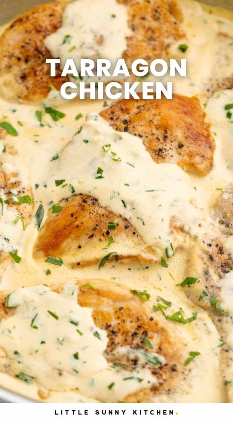 Chicken With Tarragon And White Wine, Tarragon Roast Chicken, Creamy Tarragon Chicken, Chicken With Tarragon Cream Sauce, Chicken With Gorgonzola Cream Sauce, Chicken Gruyere Recipes, Gruyere Chicken Recipes, Gouda Chicken Recipes, Awesome Sauce Chicken